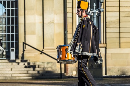 Stuttgart / Germany - February 19 2018 : Man making a serious face during the Shrove Tuesday paradeのeditorial素材