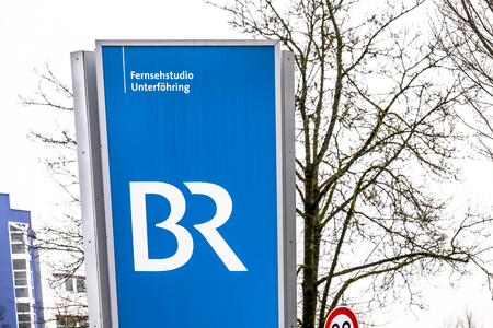 Munich / Germany - February 16 2018: The Bayerische Rundfunk is broadcasting from Unterfoehrung by Munichのeditorial素材
