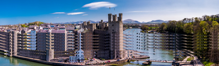 Skyline of Caernafon, Gwynedd in Wales - United Kingdomの写真素材