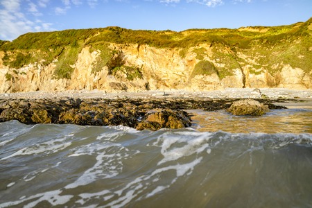 Church Bay in Anglesey North Wales UK during sunset.