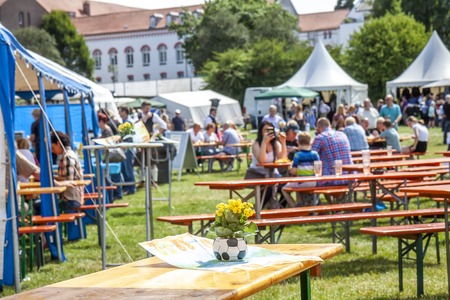 Xanten / Germany - June 16 2018 : People eating and drinking at the festivalのeditorial素材