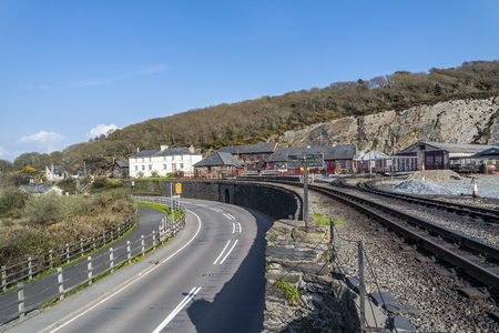 Porthmadog / Wales - April 22 2018 : The historic buildings of the ancient Festionig Railwayのeditorial素材