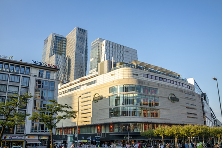 FRANKFURT / GERMANY - AUGUST 17 2018 : Galeria Kaufhof is located close to the Fressgass.のeditorial素材