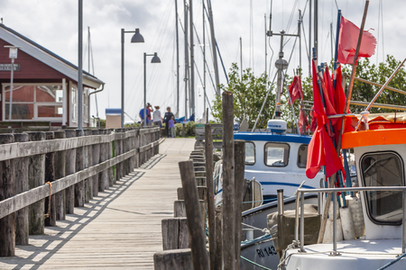 Ringkobing / Denmark - August 15 2018 : Ships waiting for the sailorのeditorial素材