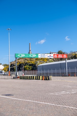 Holyhead / Wales - April 30 2018 : The border control is ready for passengers