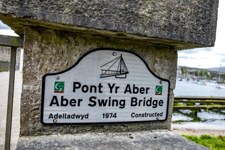 Caernarfon / Wales - May 01 2018 :The Aber Swing Bridge has been constructed in 1974