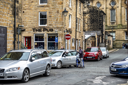 Todmorden / England - May 04 2018 : View of Todmorden town which meaning is death killing or...
