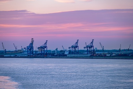 Hull / England - May 04 2018 : Passing by the industrial skyline close to Hull - United Kingdom