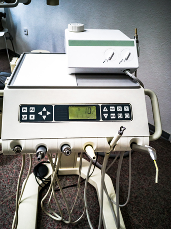 Moers / Germany - December 17 2018 : Dentist office is ready for the patient.のeditorial素材