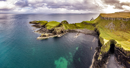 Aerial view of the Dinosaur bay with the rare Dinosaur footprint of the sauropod-dominated tracksite...