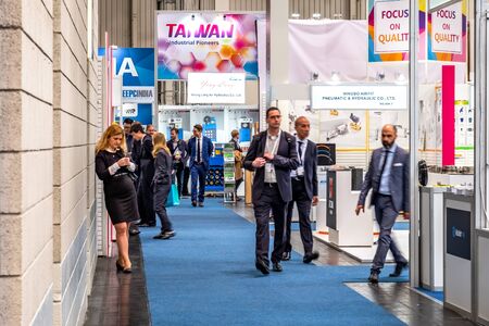 Hannover / Germany - April 02 2019 : The HANNOVER FAIR remains the worlds leading showcase for...