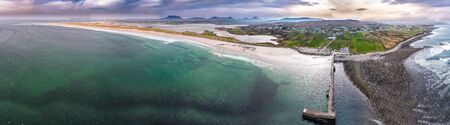 Aerial view of the famous Magheraroarty beach - Machaire Rabhartaigh - on the Wild Atlantic Way in County Donegal - Irelandの写真素材