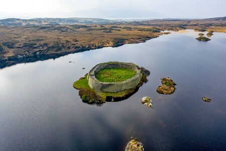 Aerial view of Doon Fort by Portnoo - County Donegal - Irelandの写真素材