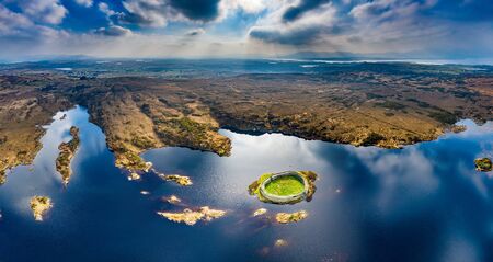 Aerial view of Doon Fort by Portnoo - County Donegal - Ireland