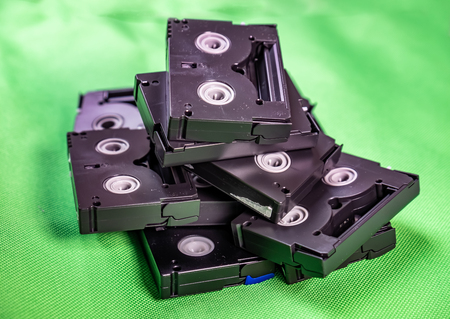 Vintage Mini DV cassette tapes - Vintage technology conceptの写真素材