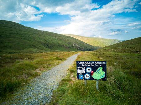 Glenveagh / Ireland - August 02 2019 : This path is leading to the Castle and Loch in Glenveagh...