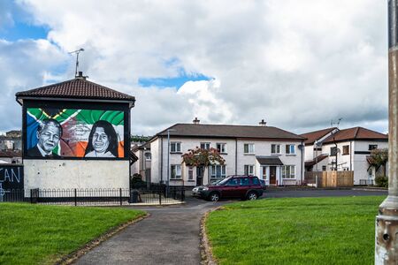 Derry, Londonderry / Northern Ireland - October 12 2019: The Bogside is a neigbourhoud outside the...