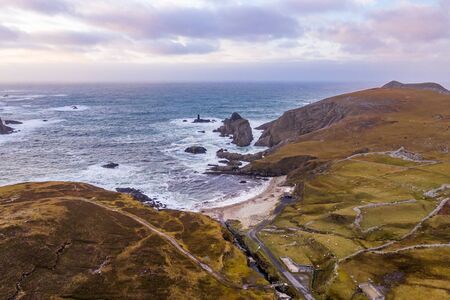 The amazing coastline at Port between Ardara and Glencolumbkille in County Donegal - Irelandの写真素材