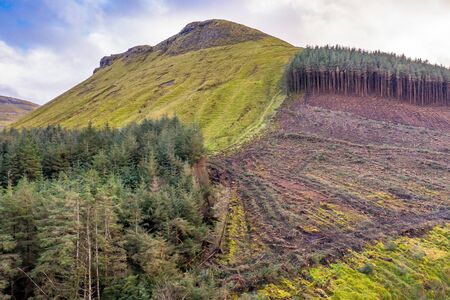 The dramitic mountains surrounding the Gleniff Horseshoe drive in County Sligo - Ireland.の写真素材