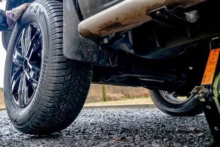 Portnoo, County Donegal - January 24 2020 - Flat tyre due to screwのeditorial素材