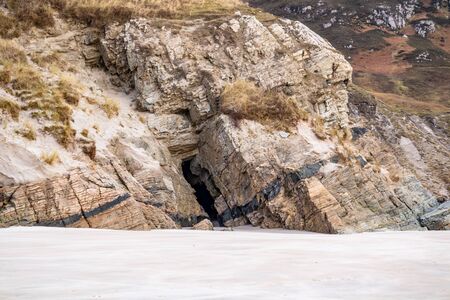 The caves and beach at Maghera Beach near Ardara, County Donegal - Ireland