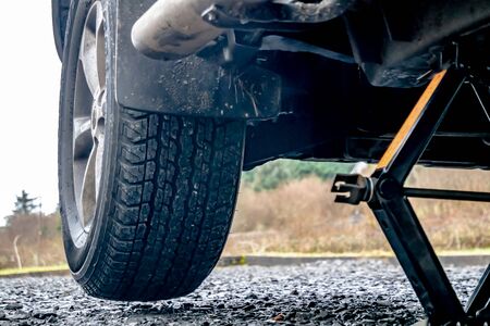 Portnoo, County Donegal - January 24 2020 - Flat tyre due to screwのeditorial素材