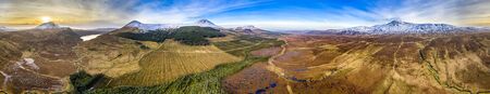 Aerial view of Derryveagh Mountains, Mount Errigal Lough Altan, Agla Beg , Crocknalaragagh and the...