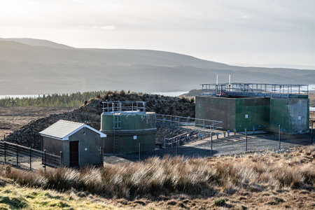 Dunlewey, County Donegal / Ireland - February 13 2020 : Water treatment plant operating at Meenagallのeditorial素材