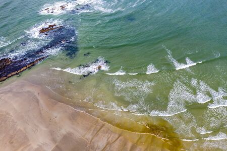 Aerial view of Cashelgolan, Castlegoland, beach and the awarded Narin Beach by Portnoo County...