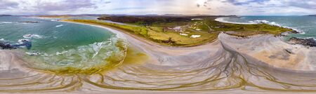 Aerial view of Cashelgolan, Castlegoland, beach, Carrickfad and the awarded Narin Beach by Portnoo County Donegal, Irelandの写真素材