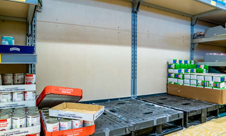 DUNGLOE / IRELAND - MARCH 17 2020 : The plain flour shelves are empty during the coronavirus...