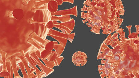 Coronavirus 3D concept of Covid 19 pandemic 3d render