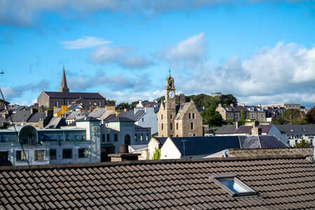 Ballyshannon / Ireland - August 22 2020 : The city seen from the East Rock Roadのeditorial素材