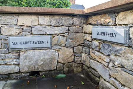 Ballyshannon / Ireland - August 22 2020 : Memorial reminding of orphan girls leaving to Australiaのeditorial素材