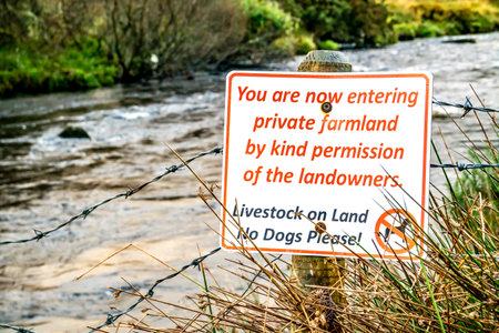 Ardara , Ireland - December 06 2020 : Sign informing that this is now private farmlandのeditorial素材
