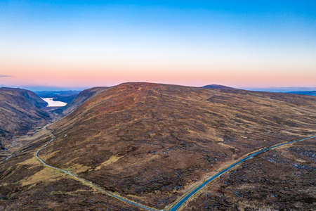 Aerial view of the Glenveagh National Park in County Donegal, Irelandの写真素材