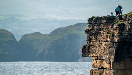 Muckross Head, Donegal - Ireland, popular for horizontally layered sandstone and thin layers ofの写真素材
