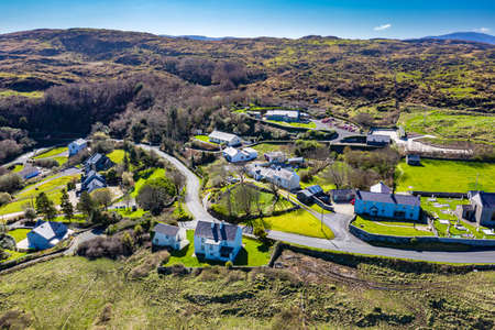 Aerial view of Portnoo in County Donegal, Ireland.の写真素材