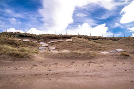 Wooden pallet on the beach by Portnoo - Donegal, Irelandの写真素材