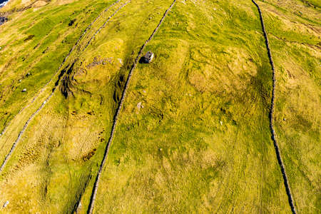 Aerial view of Dunmore Head by Portnoo in County Donegal, Ireland.の写真素材