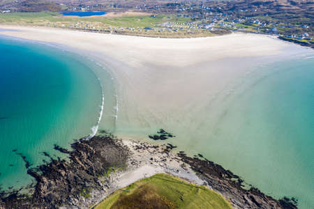 Aerial view of Portnoo in County Donegal, Ireland.