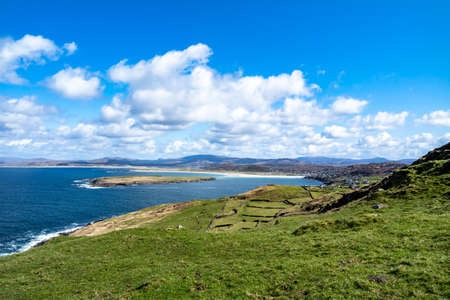 Portnoo, Narin and Inishkee seen from Dunmore head - County Donegal, Irelandの写真素材