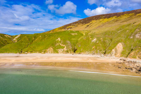 Aerial view of the Silver Strand in County Donegal - Irelandの写真素材