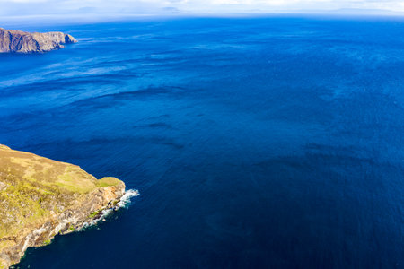 Aerial view of the beautiful Donegal coast by Largy at the secret waterfall - Irelandの写真素材
