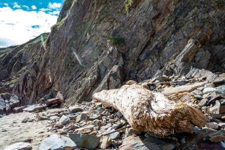 Rockfall at Silver Strand in County Donegal - Irelandの写真素材