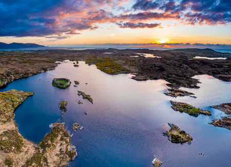 Aerial view of Doon Fort by Portnoo - County Donegal - Irelandの写真素材