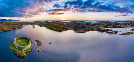 Aerial view of Doon Fort by Portnoo - County Donegal - Irelandの写真素材