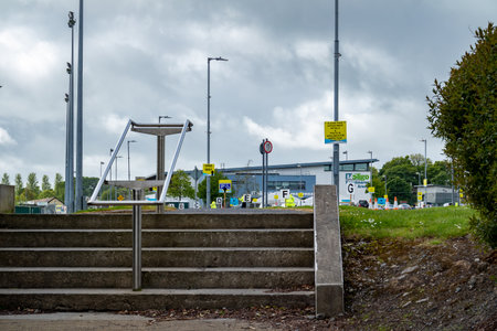 Sligo, Ireland - May 25 2021 : Stairs leading to the vaccination centreのeditorial素材