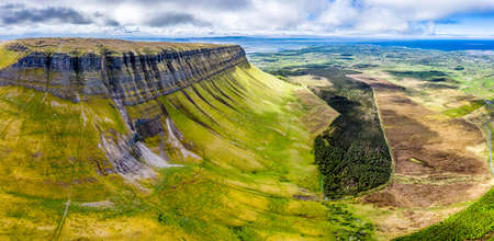 Aerial view of the mountain Benbulbin in County Sligo, Irelandの写真素材