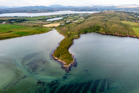 Aerial view of loyster farm by Ardara, County Donegal - Irelandの写真素材